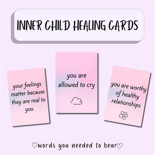 Inner Child Healing Cards for Self Love & Worth | Reparenting Therapy Support Deck for Mental Health Printable Inner Child Affirmations - Etsy