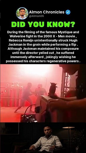 During the filming of the famous Mystique and Wolverine fight in the 2000 X-Men ...