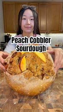 Peach Cobbler Sourdough #sourdough #bread #peach #sweet #baking