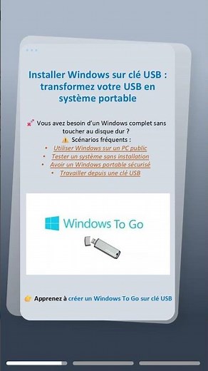 Installer Windows sur clé USB : transformez votre USB en système portable