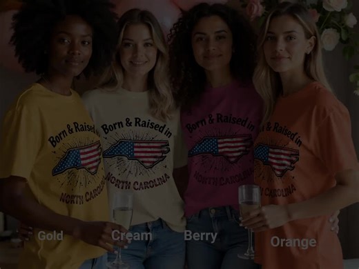 North Carolina Pride Apparel: NC & USA Flag Graphic Tee - Etsy