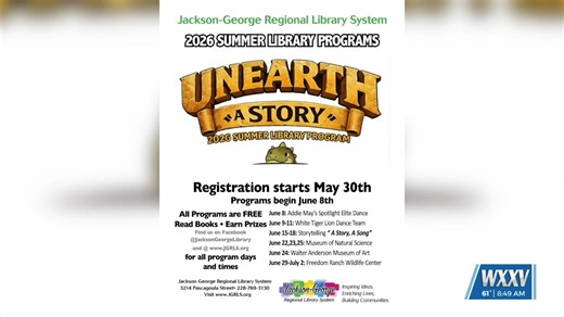 Jackson George Regional Library invites community to participate in 2026 summer programs - WXXV News 25