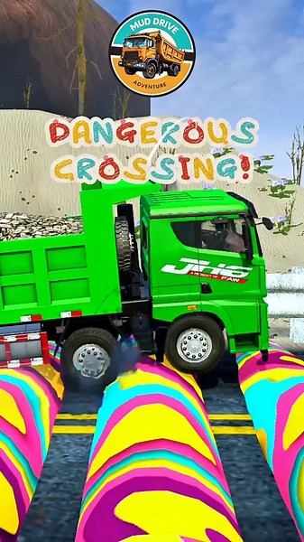 TOO HEAVY?! Green Dump Truck Pulls Crane & Tanker Trailer Over Giant Speed Bumps!