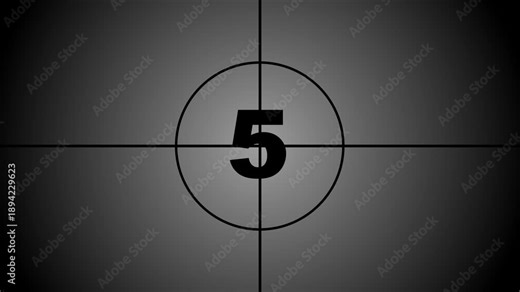Simple Countdown. Countdown animation. Countdown movie from 5 to 0 number. Movie-style countdown Counting from 5 seconds. digital timer, Clock and watch