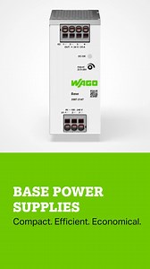 Compact. Efficient. Economical. WAGO Base Power Supplies are built to power performance delivering unmatched reliability and simplified installation, and sustainable energy efficiency. Click here to learn more: https://bit.ly/45E47Ka ✅ Compact & Space-Saving: Only 56 mm wide, perfect for tight control cabinets. ✅ Energy-Efficient: Up to 94% efficiency, reducing heat loss and energy consumption. ✅ Built to Last: Operates reliably in temperatures from –30°C to 70°C with sturdy metal housing. ✅ Has