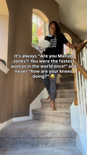 They’re hanging on by a thread, fam🤣… but we’re still standin’💪🏾 #AthleteChronicles #MarionJones #StillGotIt | The Marion Jones