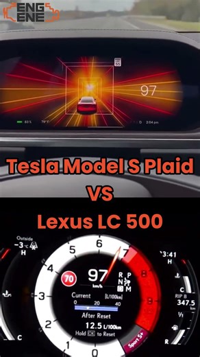 Tesla Model S Plaid vs Lexus Lc 500 #Shorts