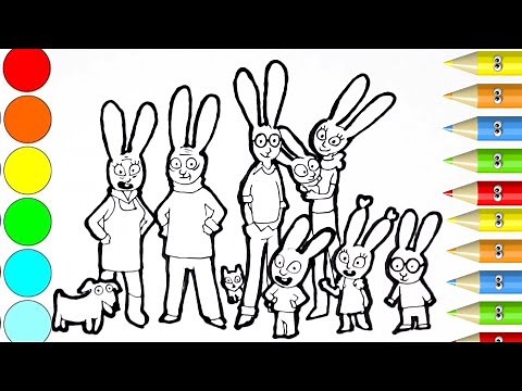 Dessin et Coloriage Simon le lapin Personnages/ How to draw for kids #TT145