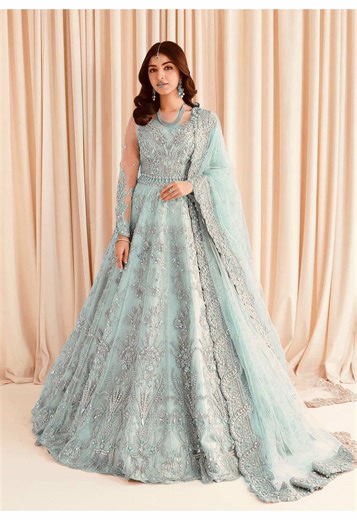 *Brand MARIA B* *Price:6999••••* *contact:03226032459📞* *follow for more*🫶🏻 *Fabric overview* Complete net frock with satain silk trouser *Embroidery Details* Heavy Front Embroidered *body* with 🖐 heavy Adda work & peals attached Back body embroidered *Front* fully Heavy embroidery having Sequence work on it with stich Pearls attach {as original pattern} *Back* fully embroidery having Sequence work on it {as original pattern} *Sleeves* embroidery on fabric slightly Sequence work on it with A