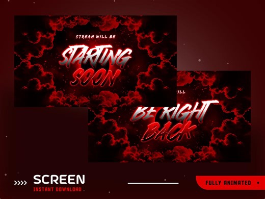 Dark Red Cloud Animated Stream Screen Overlay Package, Red Black Stream Design, Red Smoke Aesthetic Overlay, Blood Red Theme, Fire Vibes - Etsy