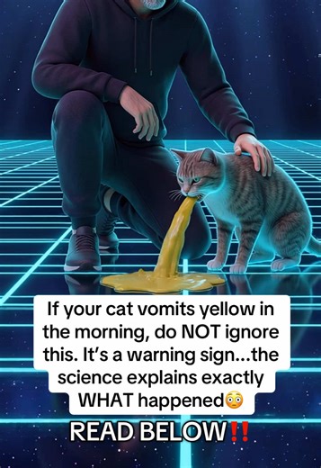 🚨 Most cat owners think this yellow vomit is “just a hairball” or “just bile.” But that yellow foam is usually stomach acid gut irritation building up inside your cat😳 When a cat goes too long without food, stomach acid and bile can accumulate and irritate the lining of the gut🦠 That irritation triggers nausea… And the body forces it out as yellow foam….🤮 That’s why it often happens: • early in the morning • late at night • after long naps • between small meals Most people try to fix feeding