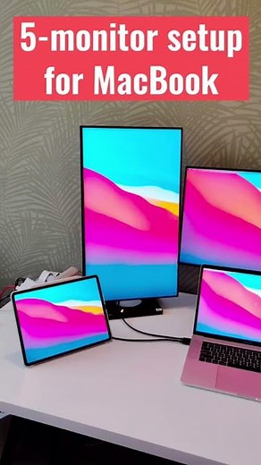 5-monitor setup for MacBook