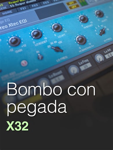 Behringer X32 - Bombo con pegada Pultec En este vídeo te enseño cómo aplicar el Ecualizador Pultec con tu X32. Aprenderás para qué se utiliza cada parámetro, para que puedas usarlo según tus necesidades. Hemos trabajado con un bombo, para agregarle algo más de pegada. Cuéntanos, ¿has usado este ecualizador alguna vez? Si quieres saber más sobre ecualizadores y ecualización en vivo, escribe EQ en los comentarios.