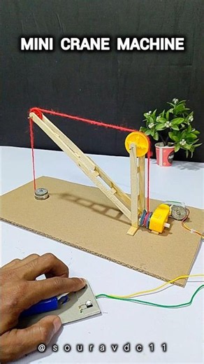Amazing DIY Mini Crane Machine Made From Popsicle Sticks