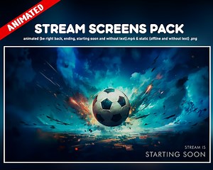 Futbol Twitch Overlay Animated Package - Fifa Videogames Futbol Screens for Your Stream - 4 Background Vtuber Animated and 2 Static - Etsy Canada