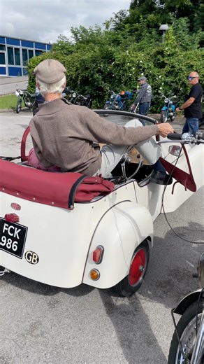 This is a 1953 Bond Mini Car, and believe it or not, it was originally classed as a motorcycle. After the Second World War a period of austerity was on the cards, and with that came a demand for small, compact and fuel efficient runarounds. There was also the tax situation. The government at the time decided that three-wheeled vehicles would fall under the banner of motorcycle, meaning that they could be driven, or ridden by someone on a simple motorcycle licence. The opportunity was captured by