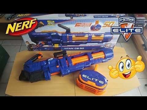 NERF ELITE TITAN CS-50 ( MINIGUN ) test et présentation en français FR