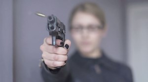 Women Shooting Gun In Slow Motion Stock Footage SBV-307931776 - Storyblocks