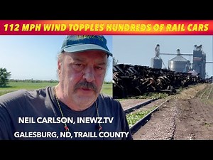 112 MPH Wind Topples Hundreds Of Railroad Cars In Traill County, North Dakota
