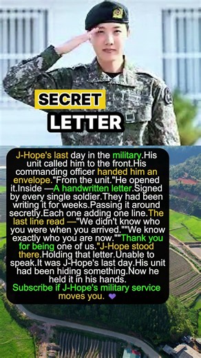 What Happened When J-Hope's Military Unit Secretly Wrote Him A Letter #kpop #bts #btsarmy #btsshorts