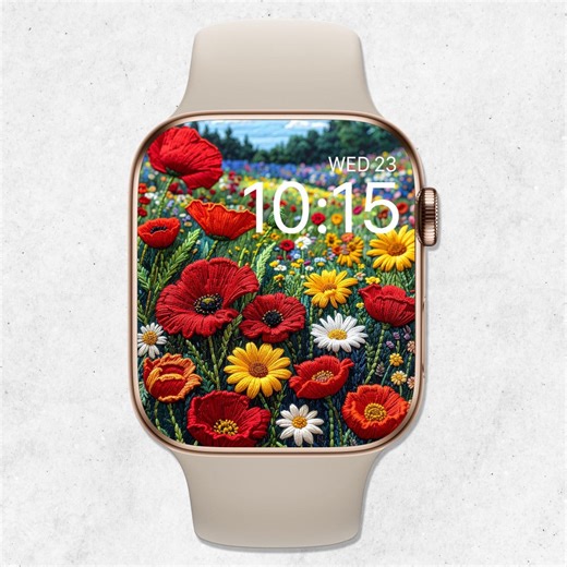 Wildflower Apple Watch Wallpaper Spring Watch Face, Floral Watch Background, Botanical Watch Face, Colorful Flower Watch, Spring Aesthetic - Etsy