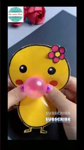 DIY Squishy Bubble Gum Chick 🐥🍬 | Easy Paper Craft Cute Paper Duck Fidget Toy DIY 🐤✨