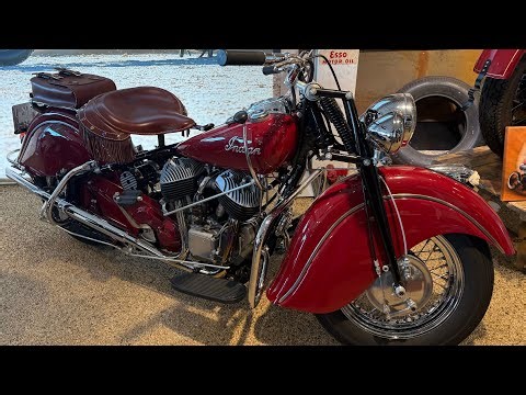 Indian Chief 1948 completely restored for sale in southern Sweden April 2026. 1 of~3.000 produced.