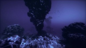 Exploring a mystical underwater vortex surrounded by vibrant marine life