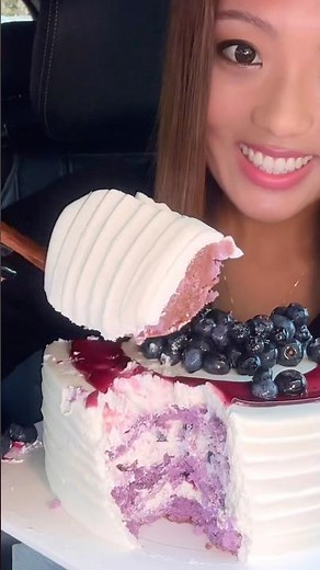 POV you thought it was a regular cake but… #food #eating #mukbang #cake