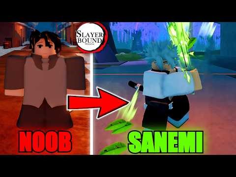 Going From Noob To WIND BREATHING Sanemi Shinazugawa In Slayerbound...(Roblox)