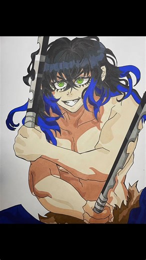 Full color timelapse of Inosuke Hashibira 👀🔥