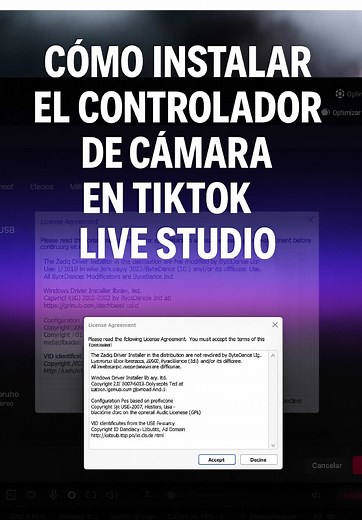 Cómo instalar el controlador de cámara en TikTok Live Studio