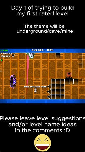 Day 1 of building my level. Please check out ShrpEDGE as he is very unkown. #geometrydash #gd