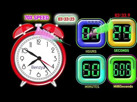 [Speed 70x] 4 Rectangle 12 hours timer countdown alarm🔔 Timecode 25fps