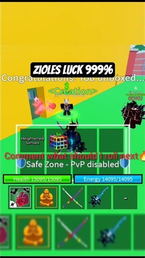 Zioles LUCK Actually WORKS💯🔥😱 Bloxfruit Gacha roll ‼️#short #viral #trending #roblox #bloxfurit