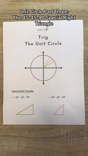 Unidad Círculo: Encuentra los lados de triángulo 45-45-90