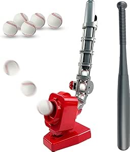 Kids Auto Baseball Pitching Machine, Outdoor Sports Toys for Kids Ages 5, 6, 7, 8, 9, 10, 11, 12, Adjustable Angles Electronic Baseball Training Equipment & Batting Practice Toys for Youth