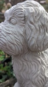 Concrete Doodle Dog Garden Statue - Dog Memorial Sculpture 15" - Etsy