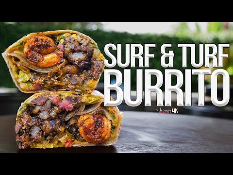 The Best Surf and Turf Burrito (Steak & Shrimp) | SAM THE COOKING GUY 4K