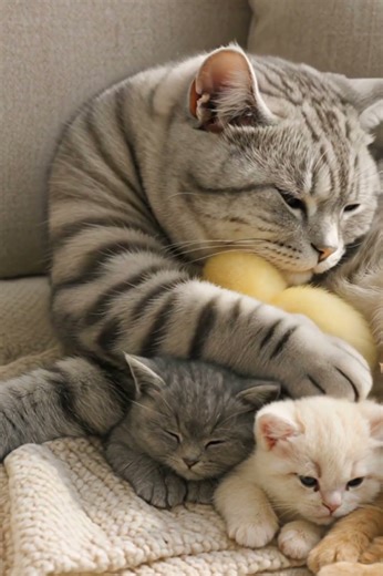 Pure Love | Mother Cat Hugging Her Baby 🐾💖