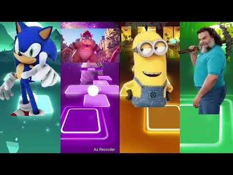 SONIC VS MARIO VS MINIONS VS STEVE IN TILES HOP
