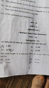 The focal length of a spherical mirror is 10 cm. What is its ra... | Filo