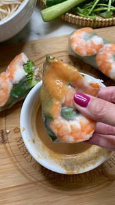 Vietnamese Shrimp Spring Roll with Peanut Dipping Sauce | My Healthy Dish