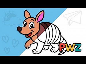 COLORING A CUTE ARMADILLO – Fun video for kids