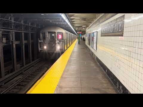 Manhattan bound (2)(3) Local & (4) Express train action at Nostrand Ave