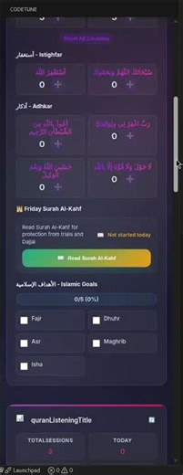 Option C: VS Code Friday Mode: Auto-Play Surah Al-Kahf & Prayer Times