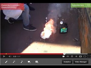 Spontaneous combustion with potassium permanganate