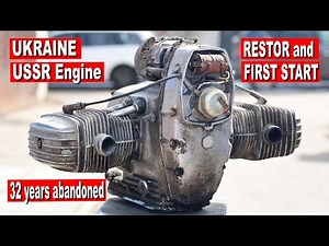 Ukrainian USSR Engine Dnepr 11 Motorcycle Restore And First Start After 32 years of being abandoned