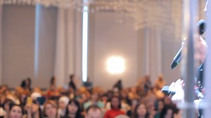 A Business Conference In Hall Woman Talking Stock Footage SBV-334085141 - Storyblocks