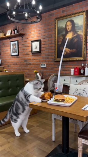 Where's my Coke? 🥤😹#catvideo #funnycats #monalisa #animation #funnyanimals #cat#cute#kitten